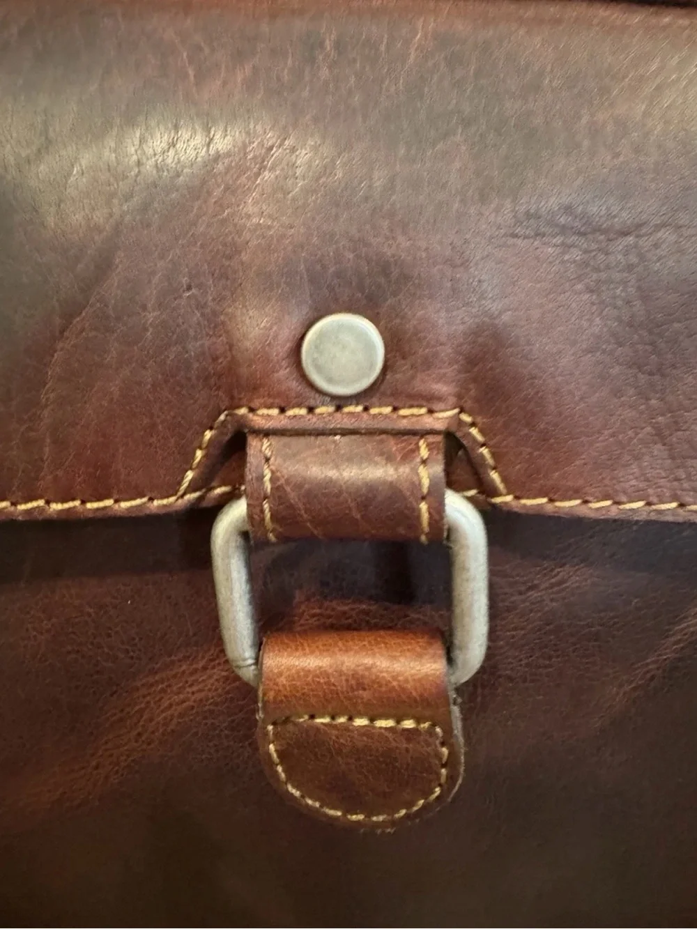 Jack Georges VTG Voyager Leather Crossbody Bag Brown Buffalo Leather